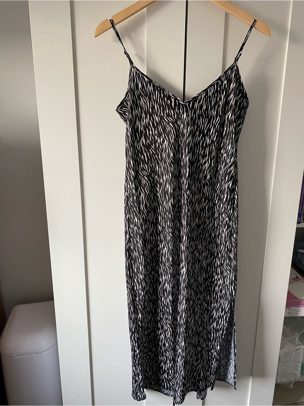 Calvin Klein Jeans Black and White Slip Maxi Dress